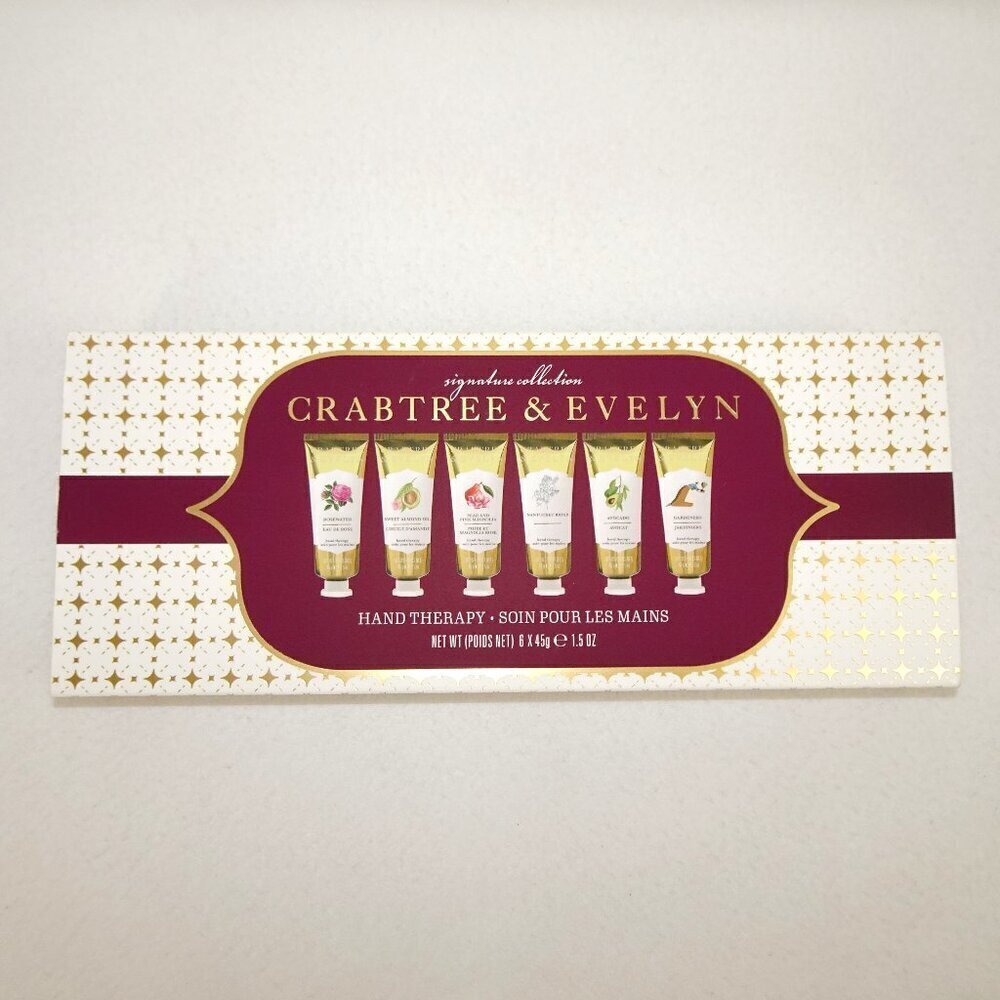 Crabtree & Evelyn Hand Therapy Gift Set 6 x 1.5 oz Rosewater Pear Almond Avocado